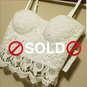 White Bralette Lace Crop Top